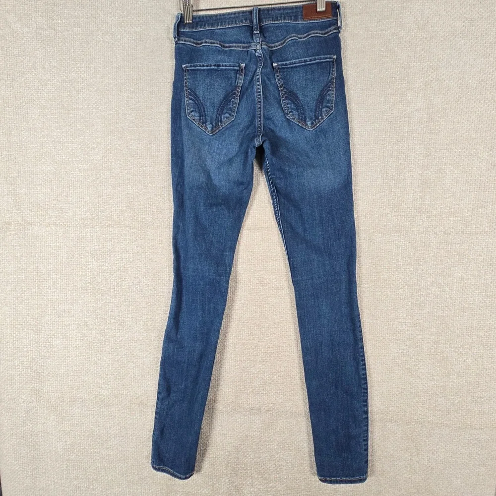 Hollister High-Rise Super Skinny Jeans Dark‎ Wash Stretch Size 3L W26 L32 Long